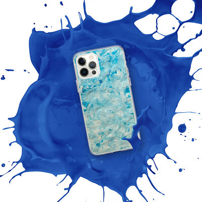 Blue and White Ocean Acrylic Clear Case for iPhone 