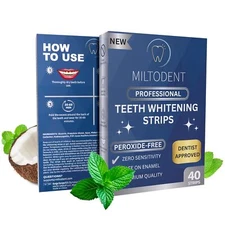 MILTODENT Sensitive Teeth Whitening Strips (40pcs) - White Strips for Teeth