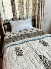 Indian Handmade Block Print Quilt Jaipuri razai Cotton Quilt housewarming Quilt