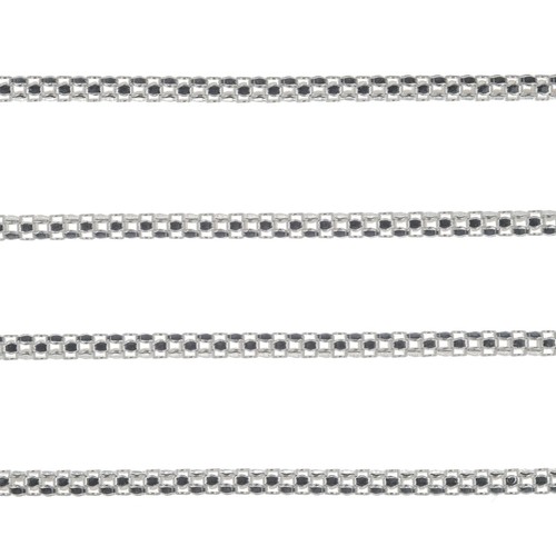 Sterling Silver Chain Necklace Popcorn Stamped 925 - 16inch - 1mm - Picture 5 of 19