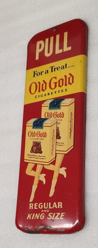 Rara insegna pubblicitaria originale vecchia porta tabacco oro push - Foto 4 di 7