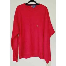 Chaps Ralph Lauren Vintage Hand Framed Red Knit Logo Pullover Sweater. Size XL
