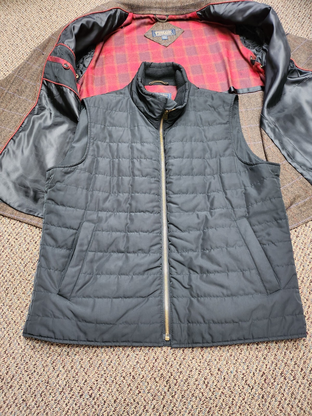 Men's Pendleton Wool Coat Jacket with removeable … - image 4