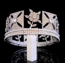 Beautiful Crown English Crystal Jewels Imperial Silver Head Tiara