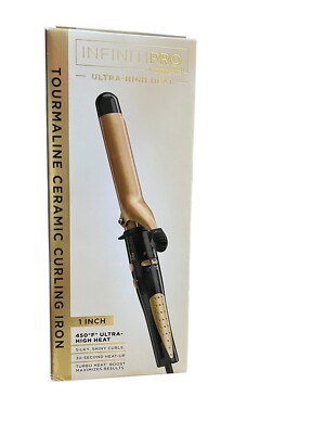 Infinitipro Conair Curling Iron 1 Inch Gold Ceramic