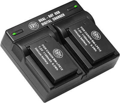 2-Pack of LP-E12 Batteries and USB Dual Battery Charger for Canon EOS-M, EOS M2,