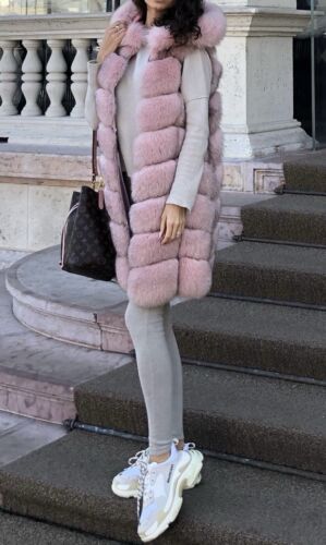 Echtpelz Weste Philip Plein Fur Vest Long Pink - Bild 1 von 7