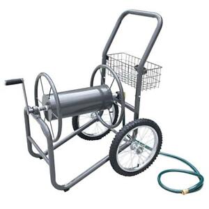 Inlet Hose Hose Cart 300 ft 2-Wheel Steel Portable Manual Crank with 5 ft 