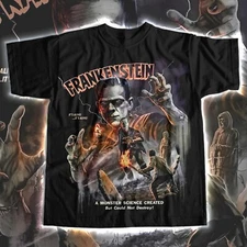 Halloween Night Horror Scary Frankie Monster Graphic Movie Tee Shirt Big Tall 17