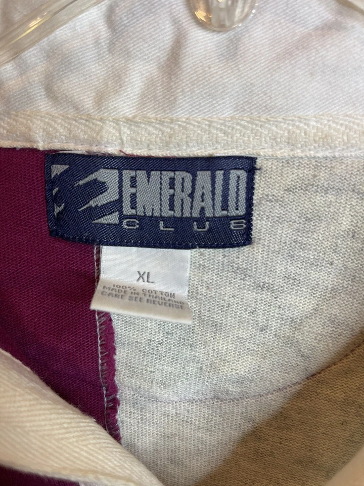 Vintage 90s Emerald club Sweatshirt pullover crew neck Red Adult X-Large - Image 2 of 4