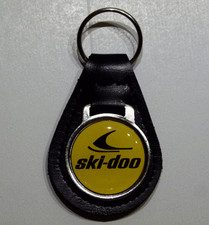 Reproduction Vintage SkiDoo Snowmobile Medallion Leather Keychain 059 