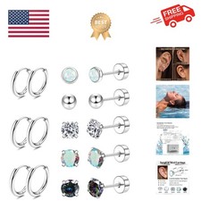 Surgical Steel Earrings for Sensitive Ears Hypoallergenic 20G Stainless Steel...