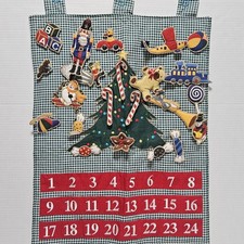 Cloth Advent Calendar w/ 23 Attachments - See Pics Christmas Countdown Toys Tree