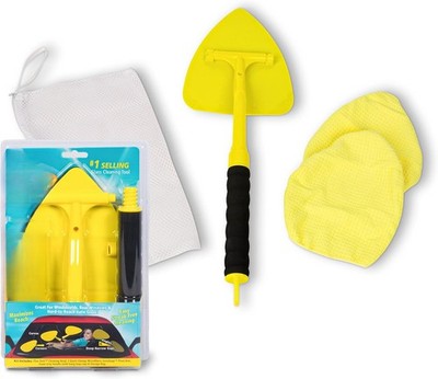 Glass Windshield Cleaning Tool Kit with (2) Reusable Quick Change Microfibers