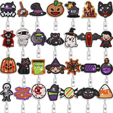 28 Pcs Halloween Badge Reels Cute Ghost