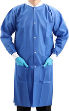 10-100 Pack Disposable Lab Coats for Adult, SMS Medical Lab Jacket Knee Length w