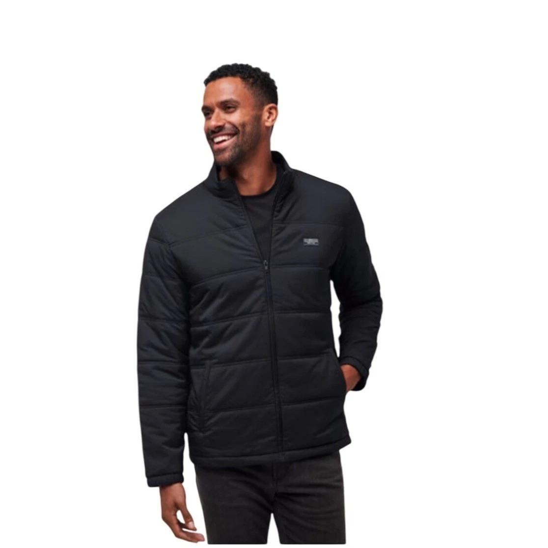 TravisMathew Mens Black Palisades Quilted Puffer Jacket Full Zip Style Size M