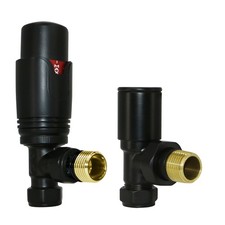 Black Designer Flat Panel Heated Towel Rail Radiator Bathroom Warmer Valves