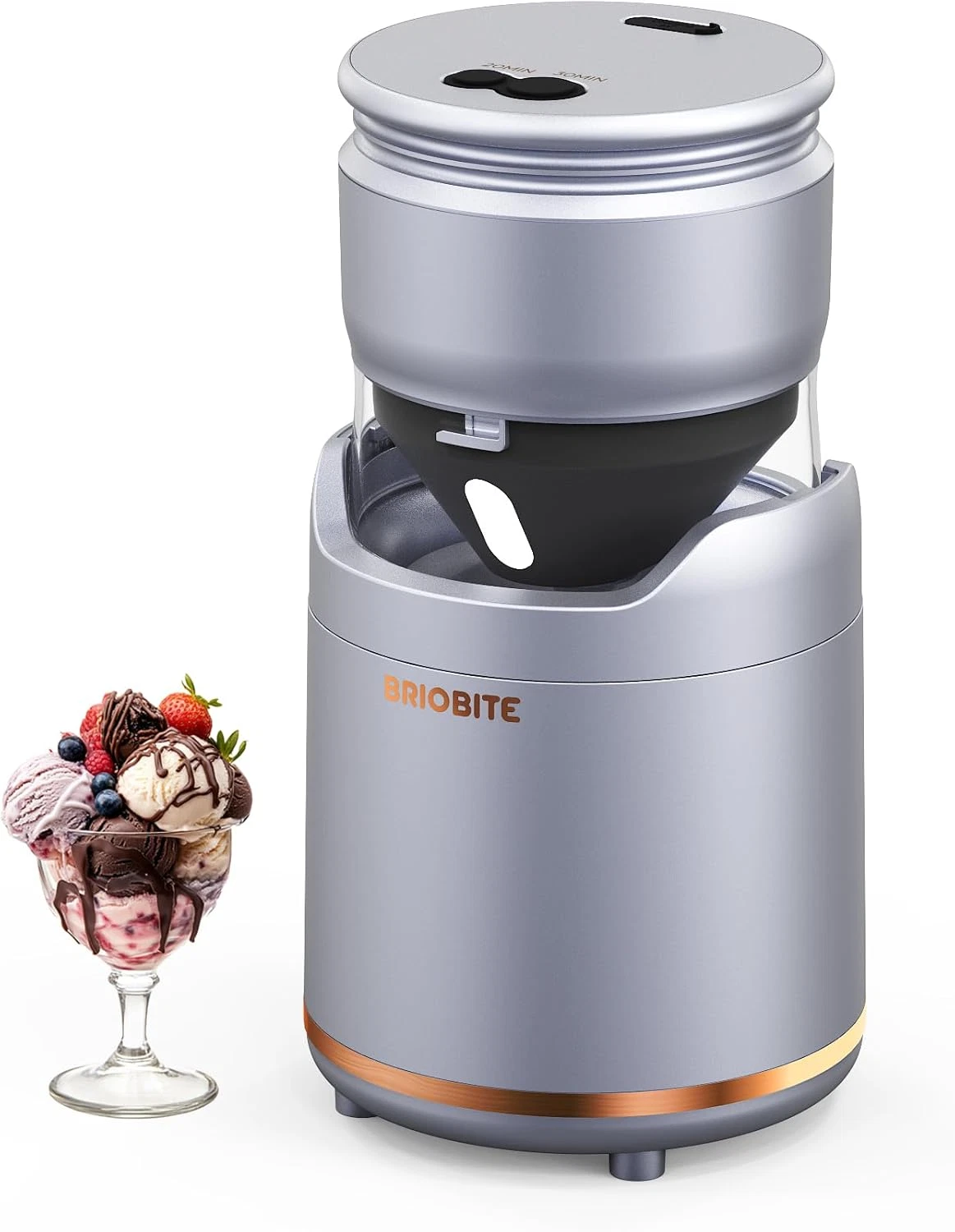 Ice Cream Maker,Rechargeable Soft Ice Cream Machine with Low Noise,Compact for 1