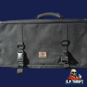 Mercer Culinary Black Knife Roll Chef's Bag Case Carry Tote with Red Interior