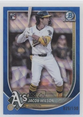 2025 Bowman Chrome Blue Wave Refractor 26/150 Jacob Wilson #1 Rookie RC 3v0