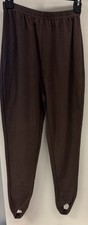 Vintage Blair Stirrup Leggings Pants Sz Small Dark Brown Pull On Elastic Waist