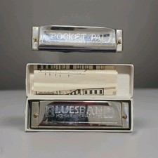 Lot Of Two Hohner Harmonicas Pocket Pal  Bluesband 