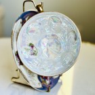 Vintage Purple Iridescent Tea Cup Gold Trim Romantic Courting Scene — photo 8