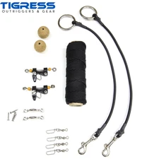 TIGRESS Outrigger Rigging Kit DELUXE PRO BLACK NYLON BRAID