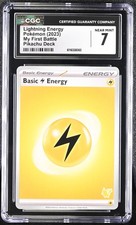 Pokemon Card - Lightning Energy - My First Battle - Pikachu Stamp CGC 7