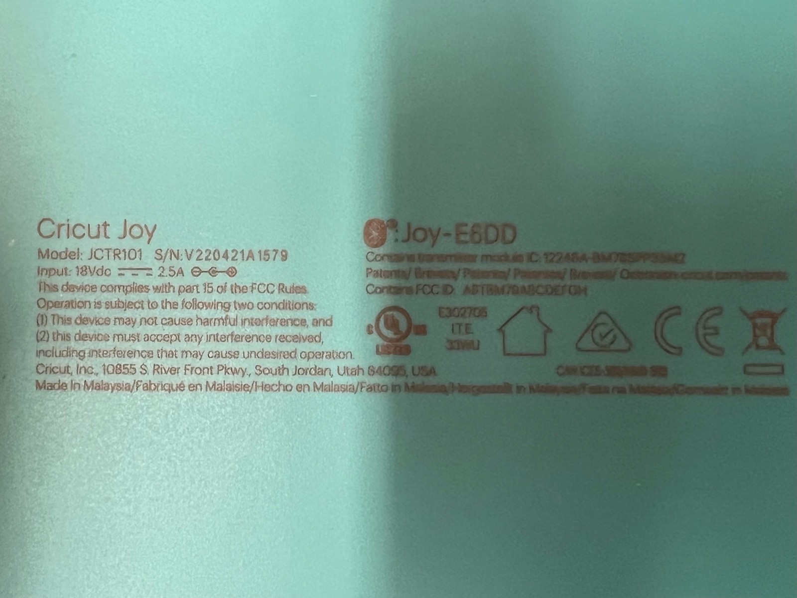 Cricut Joy Model JCTR101 Compact Smart Cutting Machine Portable