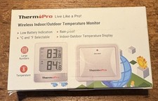 ThermoPro TP200B: Indoor Outdoor Thermometer Wireless 500FT, Light White