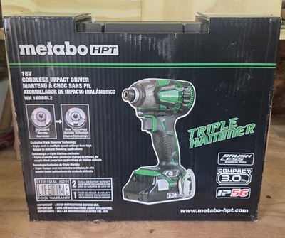 Metabo HPT WH18DBDL2 18V Lithium Ion Triple Hammer Impact Driver Kit - NOS