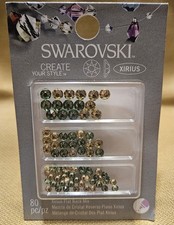Swarovski Xirius Flat Back Mix Crystals 80 CT- Jonquil Peridot Sizes 5, 4 3 mm