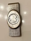 Sterling Silver Money Clip 1937 Buffalo Indian Head Nickel Coin Inlay Vintage