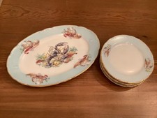 Piatto aragosta Thun vintage con 6 piatti pranzo Repubblica Ceca servizio pesce