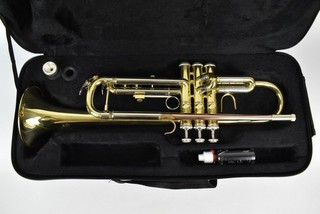 Elkhart 100TR Trumpet Gold Brass Finish in Case Mouthpiece Beginner Student