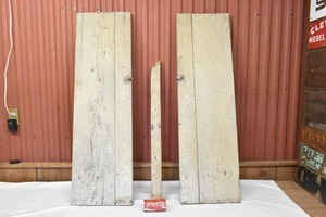 2 Vintage Antique Wood Doors w/ Beautiful Victorian Eastlake Cast Metal Latches