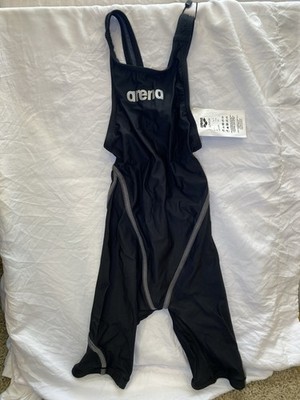 Arena Powerskin ST Next Jr Girls Open Back Swimsuit Size 22 Black Racing Tech