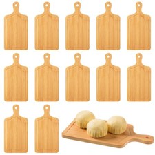12Pcs Bamboo Square Cheese Board 4.7x9.5 Inch Bamboo Cutting Board Wooden Cha...