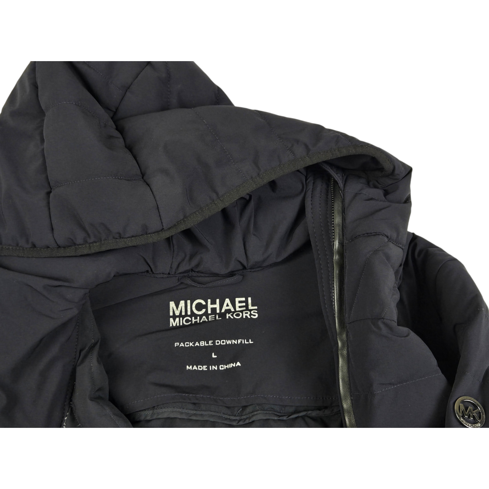 Womens  MICHAEL Michael Kors Packable Down Fill Winter Coat Size Large Blue  thumbnail 5
