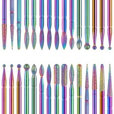 30Pcs Diamond Nail Drill Bit Set, 3/32 Inch Tungsten Carbide Drill Bits for Cuti