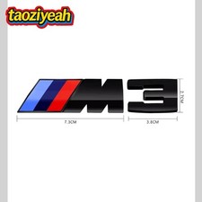 For F80 E36 E46 E90 M3 M 3 Letter Car Rear Lid Emblem Badge Sticker Gloss Black