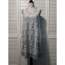 Simply Vera Wang Lace Overlay Dress Women's Size Medium White & Gray Shift