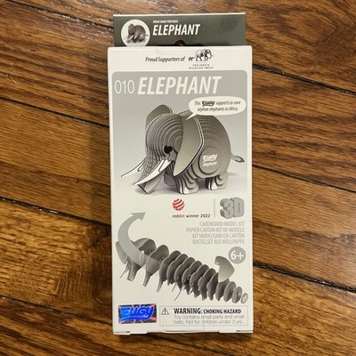 EUGY - 3D BIODEGRADABLE CARDBOARD MODEL! BUILD YOUR OWN PET ELEPHANT AGE 6+ BNIB