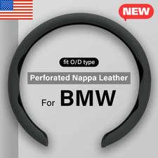 For Bmw Steering Wheel Cover Nappa Leather Non-slip Clip On Breathable 15 Inch For Bmw Steering Wheel Cover Nappa Leather Non-slip Clip On Breathable 15 Inch
