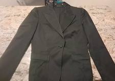 Gucci One Button Dress Suit Blazer Black Cotton Double Lined Women's Small