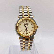 Vintage GUCCI 9000L Women’s Quartz Watch 24mm Ivory Dial From Japan