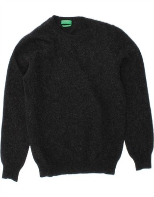 BENETTON Jungen Rundhals Pullover Pulli 6-7 Jahre Small grau Schurwolle DR54