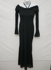 Dress XS Black Romantic Goth Whimsigoth Maxi Gown Formal Witchy Vampire Elegant